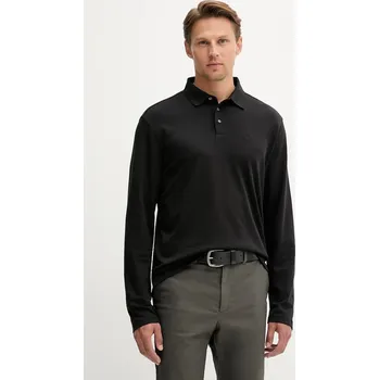 Pánské tričko Bavlněné tričko s dlouhým rukávem Calvin Klein LV040EM909 černá 99X, vel. M