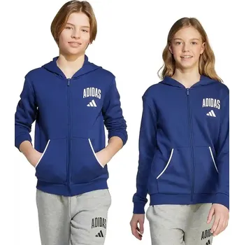 Chlapecká mikina Dětská mikina adidas tmavomodrá barva, s kapucí, s potiskem, JW2390 59X, vel. 152