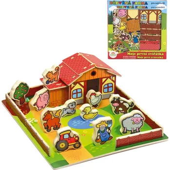 ostatní stavebnice _Ostatní 1_ DŘEVO Stavebnice domeček farma se zvířátky *DŘEVĚNÉ HRAČKY* 24206