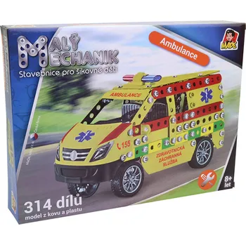 Stavebnice Merkur _Ostatní 1_ MALÝ MECHANIK Auto ambulance 314 dílků kovová STAVEBNICE typu Merkur 17949