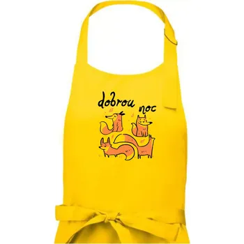 Kuchyňská zástěra Lišky dobrou noc - Dámská zástěra na vaření - Univerzální velikost ( Žlutá )
