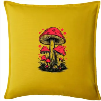 Polštář Goblincore Cottagecore Mushrooms - Polštář 50x50 - 50x50 - Včetně výplně ( Žlutá )