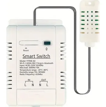 vypínač WiFi Chytrý spínač se senzorem teploty, vlhkosti, měření spotřeby TYTHE-D2
