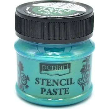 Výtvarná barva Šablonovací pasta PENTART 50ml - perleťová zelená, tmavá tyrkysová