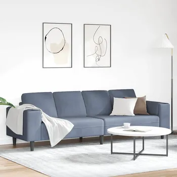 Pohovka Tkaninové sofa s polštářem Modrá 208 cm Sametová tkanina Modrá3335103
