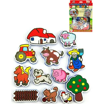 Hračka pro nejmenší _Ostatní 1_ Baby vodolepky Moje první farma pěnová zvířátka sada 12ks v síťce 11300001