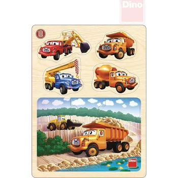 DINO DŘEVO Puzzle vkládací deskové 2v1 Tatra 13 dílků *DŘEVĚNÉ HRAČKY* dn644038
