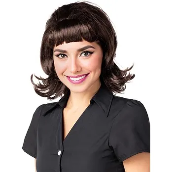 Karnevalová paruka Funiglobal - Hnědá paruka 50. Léta -