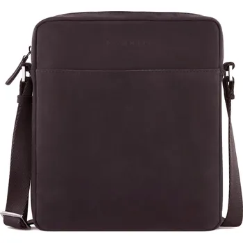 Cestovní taška Bugatti Pánská kožená taška přes rameno Luca hnědá