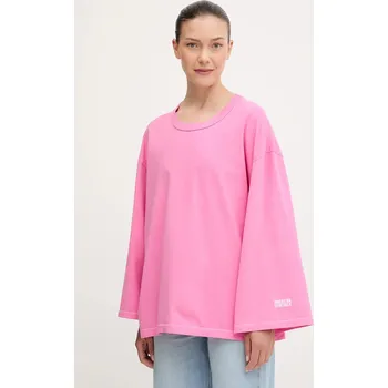 Pánská móda Bavlněné tričko s dlouhým rukávem American Vintage FIZ02J růžová 03X, vel. M/L