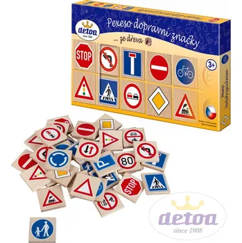 Pexeso DETOA DŘEVO Pexeso dopravní značky 36 dílků *DŘEVĚNÉ HRAČKY* dt14048