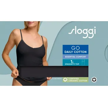 sloggi GO Daily Cotton Spaghetti Top - BLACK - SLOGGI BLACK - SLOGGI L