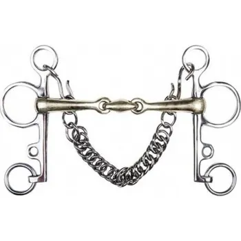 Vybavení pro koně Pelham HKM Argentan - 2x lomený, 16 mm, rameno 7 cm, 14,5 cm