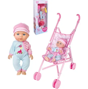 Panenka _Ostatní 1_ Panenka miminko herní set s kočárkem golfové hole a doplňky na baterie Zvuk w029312