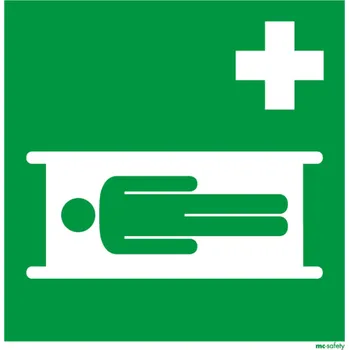 Bezpečnostní tabulka Zdravotnická nosítka, ISO 7010, fólie samolepicí, 200 x 200 mm, BJ = 10 kusů