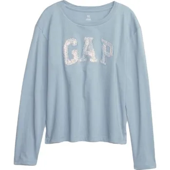Dívčí tričko GAP BETTER GRAPHIC XS Světle modrá, Stříbrná