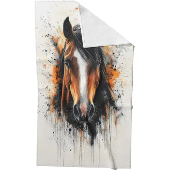 Rychleschnoucí ručník 30x50 kůň akvarel