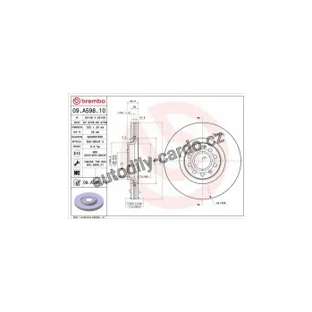 Brzdový kotouč Brzdový kotouč BREMBO 09.A598.10 - AUDI, SEAT