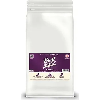 Krmivo pro psa Best Breeder Grain Free Rabbit with Turkey, Sweet Potato & Blackberry 12 kg - od psiskoty.cz (Best Breeder Grain Free Rabbit & Turkey – Granule pro psy bez obilovin)