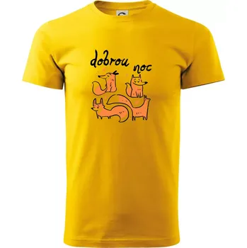 Pánské tričko Lišky dobrou noc - Triko extra velké (5-8XL) - 6XL ( Žlutá )