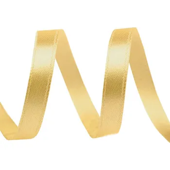 Atlasová stuha svazky po 5 m šíře 6 mm, barva 87 zlatá stř.