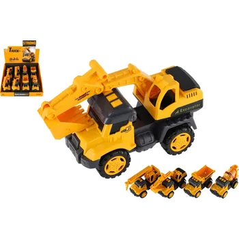 autíčko Teddies Auto stavební nákladní kov/plast 13cm na setrvačník 4 druhy