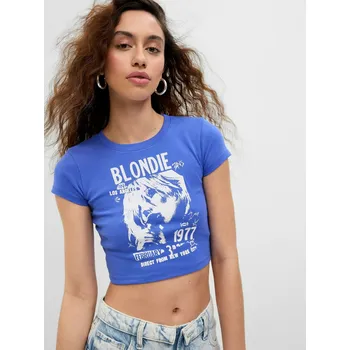 Dámské tričko GAP Dámské Tričko crop s potiskem GAP Modrá XL (2915070)