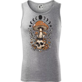 Goblincore magical mushroom - Tílko pánské Core - S ( Tmavě šedý melír )