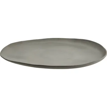 Talíř MADAM STOLTZ Velký melaminový talíř Matt Dark Grey