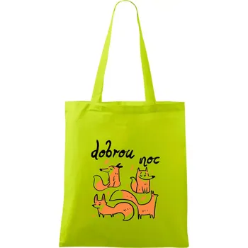 Lišky dobrou noc - Taška bavlněná - 42 x 38 cm ( Limetková )