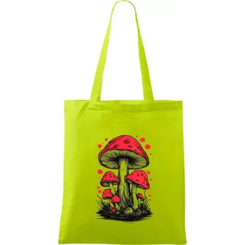 Goblincore Cottagecore Mushrooms - Taška bavlněná - 42 x 38 cm ( Limetková )