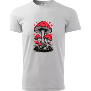 Goblincore Cottagecore Mushrooms - Triko extra velké (5-8XL) - 6XL ( Světlešedý Melír )