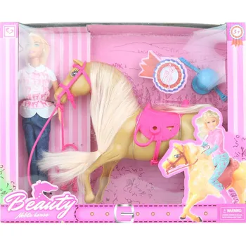 Panenka _Ostatní 1_ Panenka žokejka 30cm herní set s koněm a doplňky dlouhá hříva plast 114652