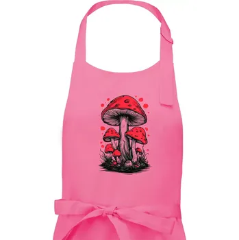 Kuchyňská zástěra Goblincore Cottagecore Mushrooms - Dámská zástěra na vaření - Univerzální velikost ( Růžová )