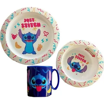 dětská jídelní sada Storline Plastový jídelní set LILO A STITCH s větším hrnkem