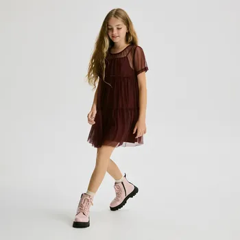 Dívčí šaty Reserved - Tylové šaty - hnědá - 234FW-83X - 234FW-83X-116