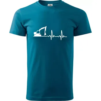 Pánská móda EKG bagr - Klasické pánské triko vyšší gramáže - XS ( Petrolejová )