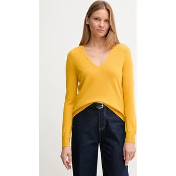 Dámský svetr Vlněný svetr United Colors of Benetton dámský, žlutá barva, 1002D401Y 18X, vel. XS