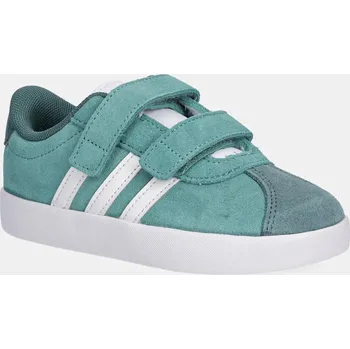 Chlapecké tenisky Dětské semišové tenisky adidas VL COURT 3.0 zelená barva, JP7877 67X, EUR 26