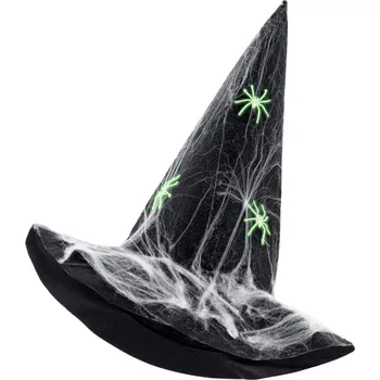 Karnevalový kostým _Ostatní 1_ KARNEVAL Klobouk čarodějnice svítící pavouci *KARNEVALOVÝ DOPLNĚK* wid5158