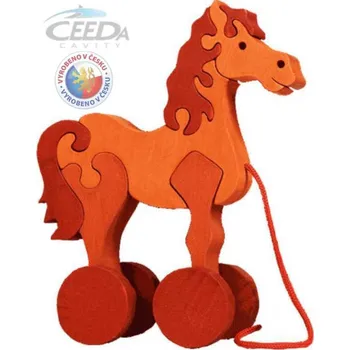 Dřevěná hračka CEEDA DŘEVO Tahací KONÍK DŘEVĚNÉ HRAČKY na tahání (tahadlo) cdth04