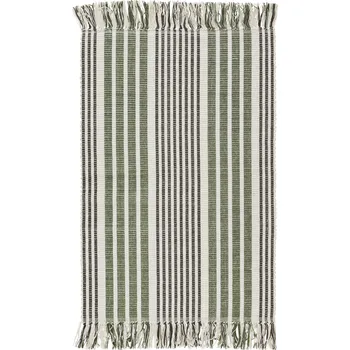 Koupelnová předložka MADAM STOLTZ Bavlněná koupelnová předložka Green/Charcoal 60 x 90 cm