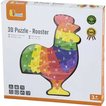 3D puzzle _Ostatní 1_ 3D puzzle skládačka naučná kohout s písmenky s abecedou 552442