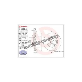Brzdový kotouč Brzdový kotouč BREMBO 09.5058.20 - ALFA ROMEO