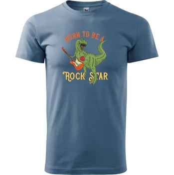 Pánské tričko Rockstar T-rex - Klasické pánské triko vyšší gramáže - 2XL ( Denim )
