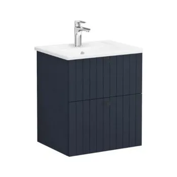 Koupelnový nábytek VITRA ROOT GROOVE skříňka s umyvadlem 60x47x67 cm, 2 zásuvky, matná tmavě modrá