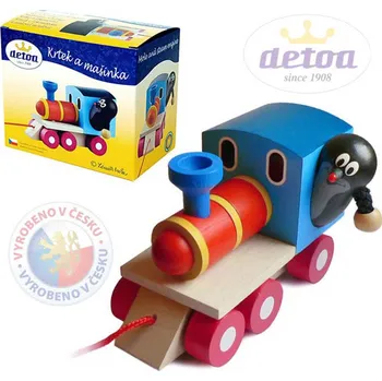 Vláček a vláčkodráha DETOA Krteček a mašinka * DŘEVĚNÉ HRAČKY * dt12810