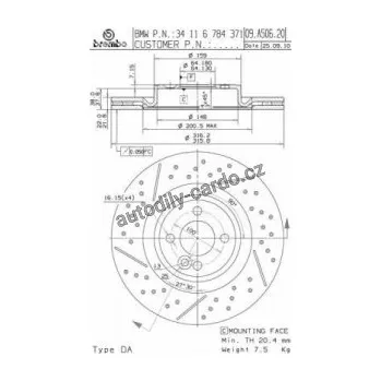 Brzdový kotouč Brzdový kotouč BREMBO 09.A506.20