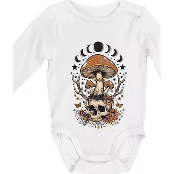 Kojenecký body Goblincore magical mushroom - Body kojenecké s dlouhým rukávem - Dlouhý r. do 3 měs ( Bílá )