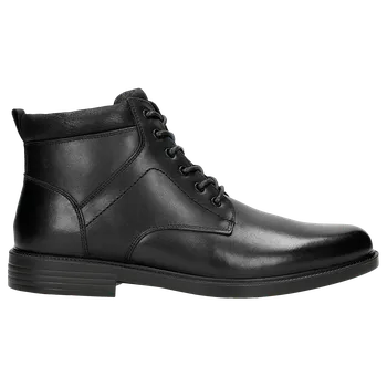 Pánské polobotky Černé Pánské Boty Z Hladké Kůže A Velurové Usně Wojas 2405071 46